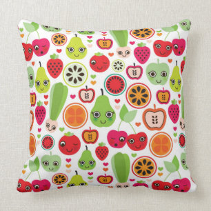 fruit kids illustration apple cushion