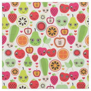 fruit kids illustration apple fabric