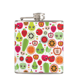 fruit kids illustration apple hip flask