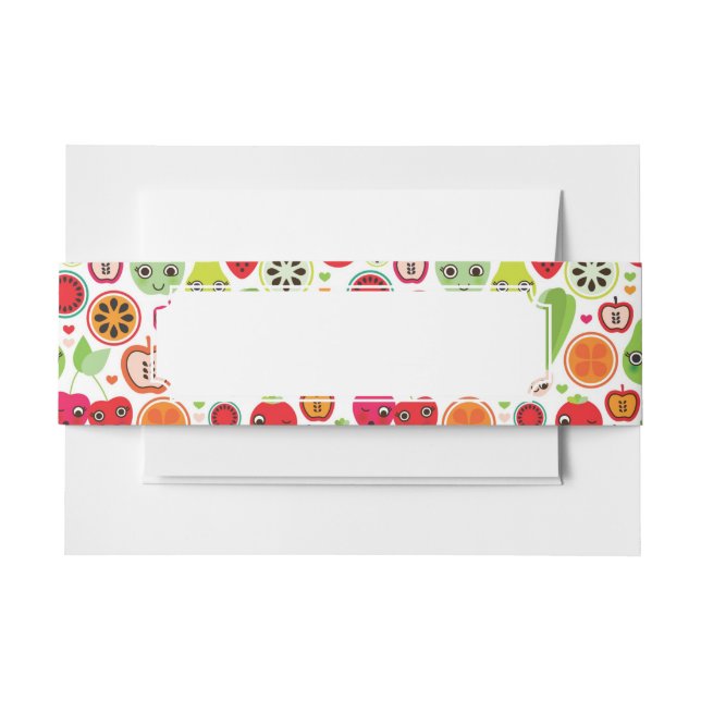 fruit kids illustration apple invitation belly band (Front Example)