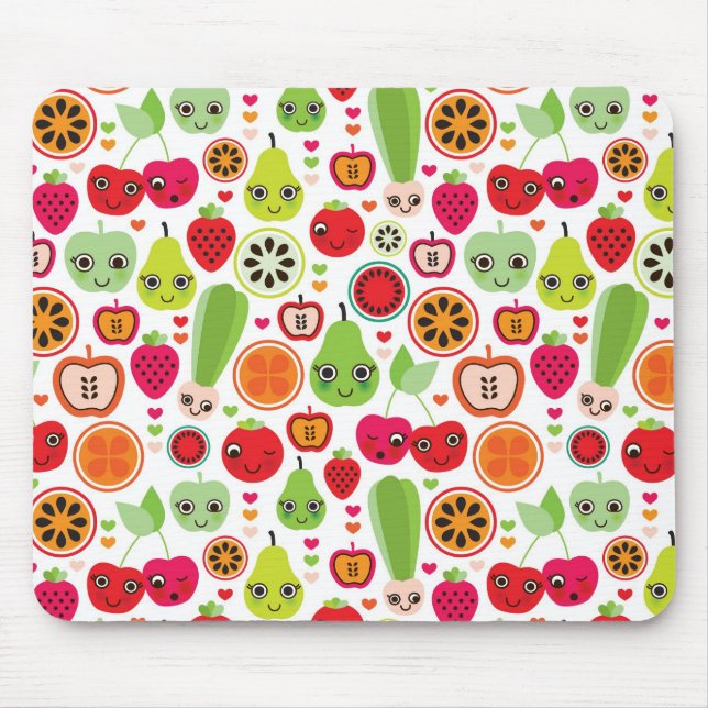 fruit kids illustration apple mouse pad (Front)