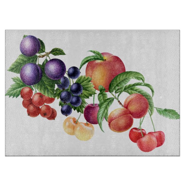 Fruit Kitchen Art Glass Cutting Board (Front)