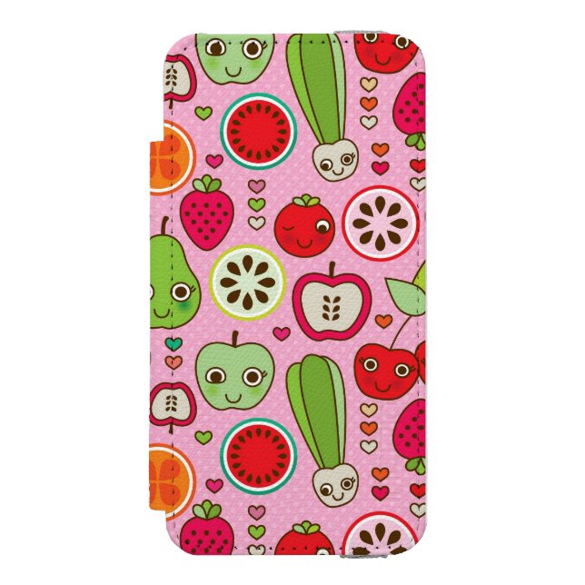 fruit kitchen illustration pattern incipio iPhone wallet case (Folio Front)