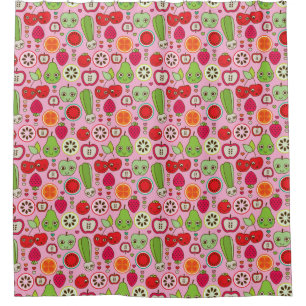 fruit kitchen illustration pattern shower curtain