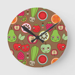 Fruit Kitchen Pattern Round Clock