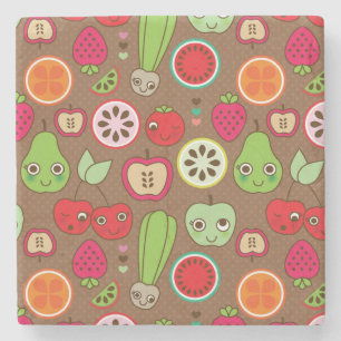 Fruit Kitchen Pattern Stone Coaster