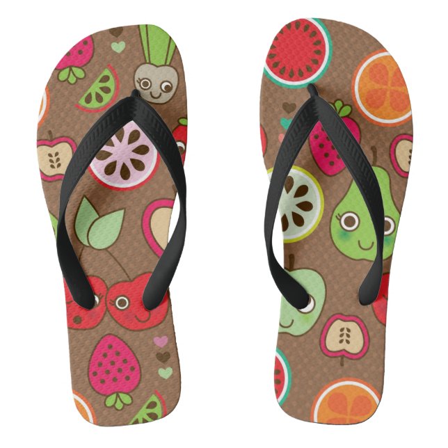 Fruit Kitchen Pattern Thongs (Footbed)