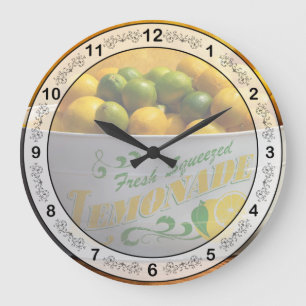 Fruit - Lemons - When life gives you lemons Large Clock