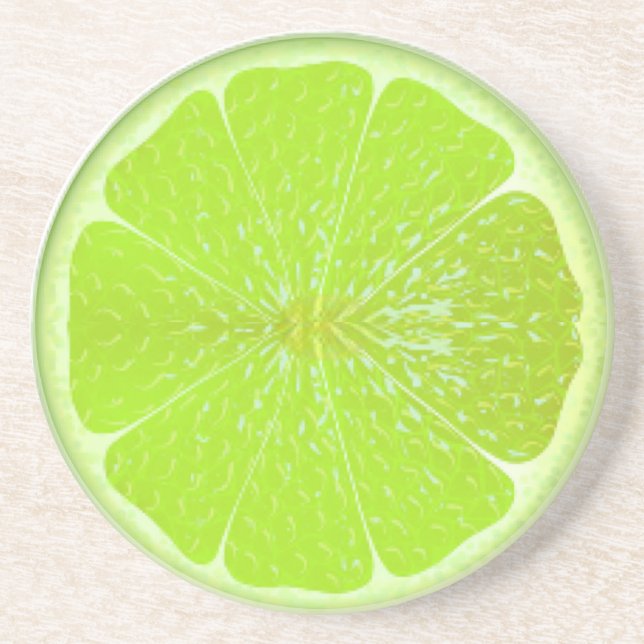 Fruit - Lime: Sandstone Coaster (Front)