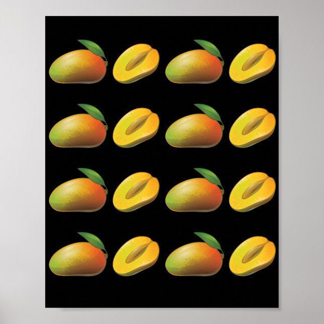 Fruit Lover Mango Pattern Fruitarian Berry Poster (Front)