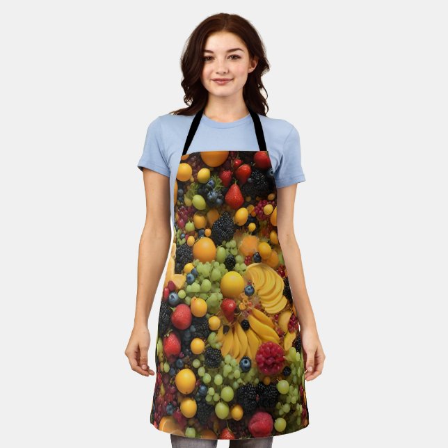 Fruit Lovers Delight Colorful Platter,  Apron (Worn)