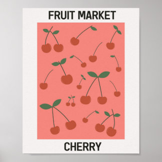 Fruit Market Cherry Vintage Poster