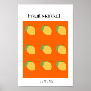 Fruit Market Lemons Poster