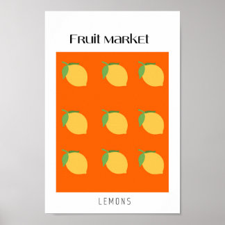Fruit Market Lemons Poster