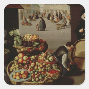 Fruit Market Square Sticker