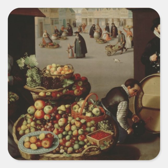 Fruit Market Square Sticker (Front)
