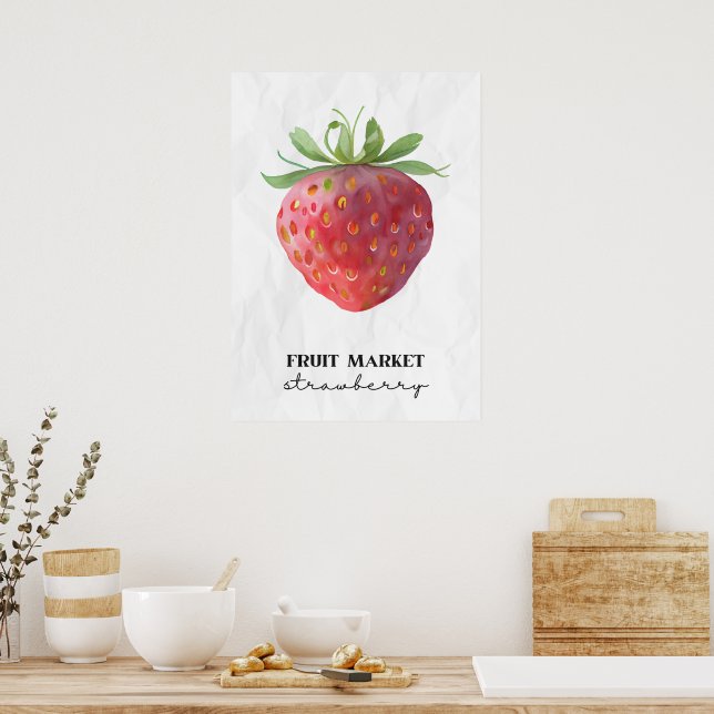 Fruit Market Strawberry  Poster (Kitchen)