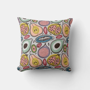 Fruit Medley: Vibrant Seamless Pattern Cushion