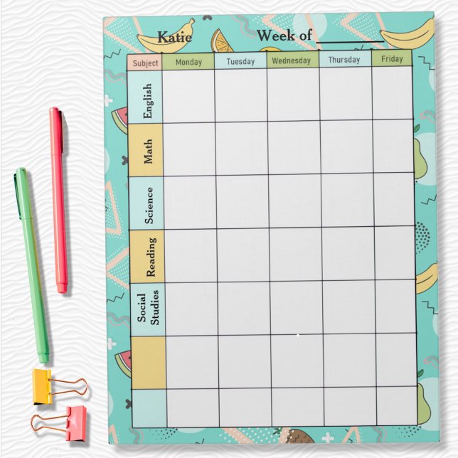 Fruit Memphis Pattern Homework Assignment Notepad (Creator Uploaded)