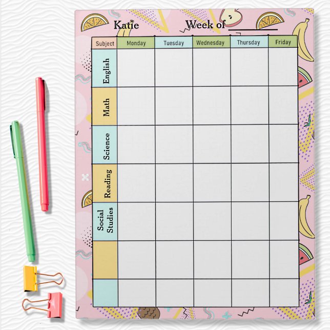 Fruit Memphis Pink Homework Assignment Notepad (Creator Uploaded)