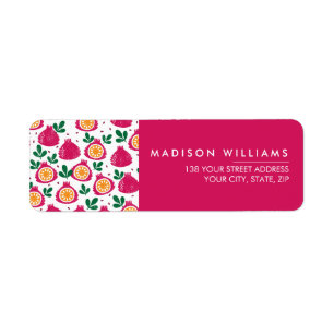 Fruit Modern Flowers Label Return Address Label