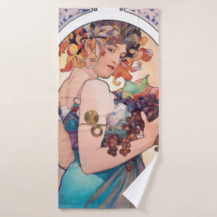 Fruit, Mucha Bath Towel