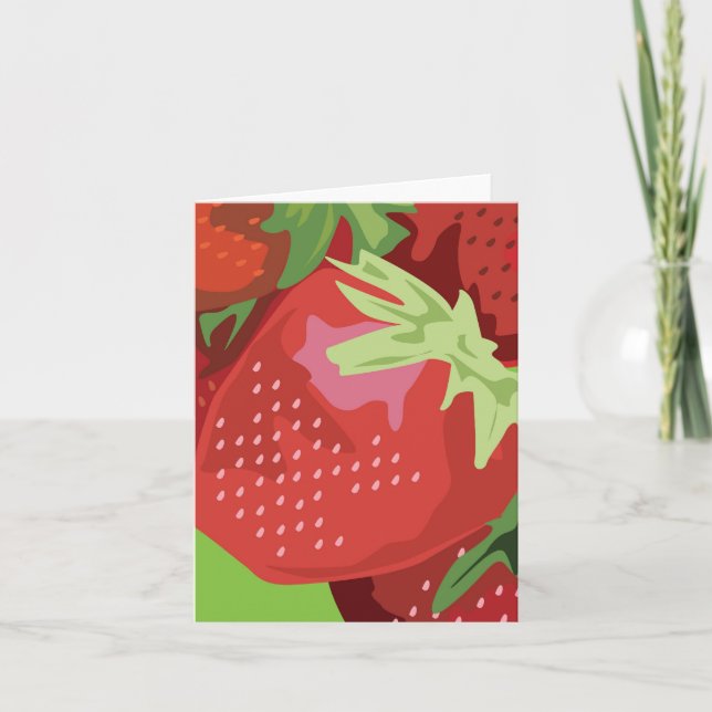 Fruit Note Card - Strawberries (Front)