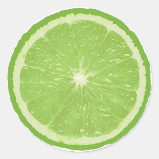 Fruit Note Round Sticker - Lime (Front)