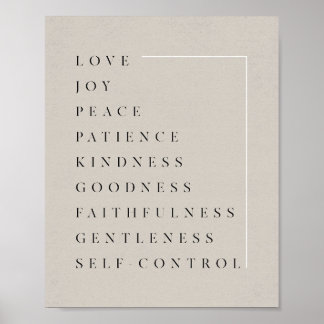 Fruit of the Holy Spirit - Galatians 5:22-23 Bible Poster