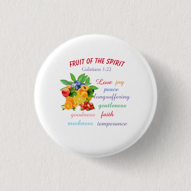 Fruit of the Spirit 3 Cm Round Badge (Front)
