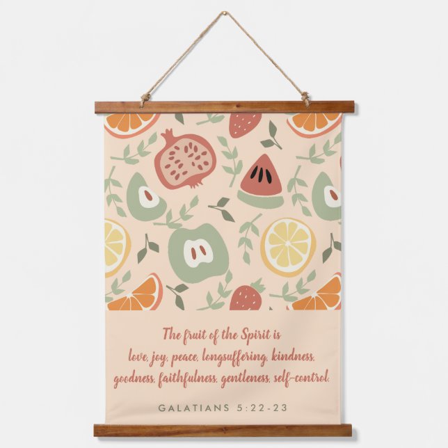 Fruit of the Spirit Abstract Scripture Hanging Tapestry (Front)