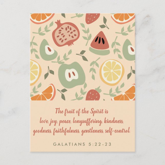 Fruit of the Spirit Abstract Scripture Postcard (Front)
