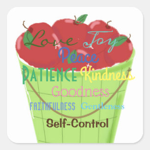Fruit of the Spirit Basket Square Sticker
