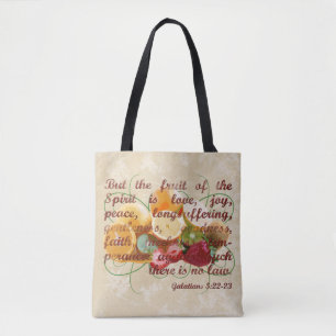 Fruit of the Spirit Bible Verse Christian  Tote Bag