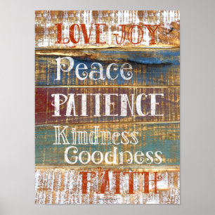 Fruit of the Spirit Bible Vintage Rustic Poster