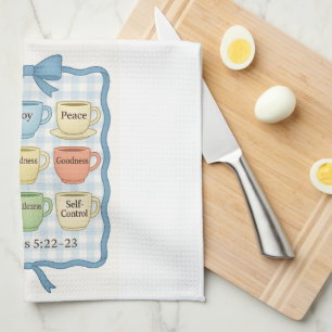 Fruit of the Spirit blue Tea Towel