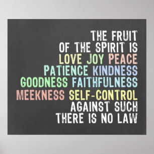 Fruit of the Spirit Chalkboard Look Bible Verse Poster