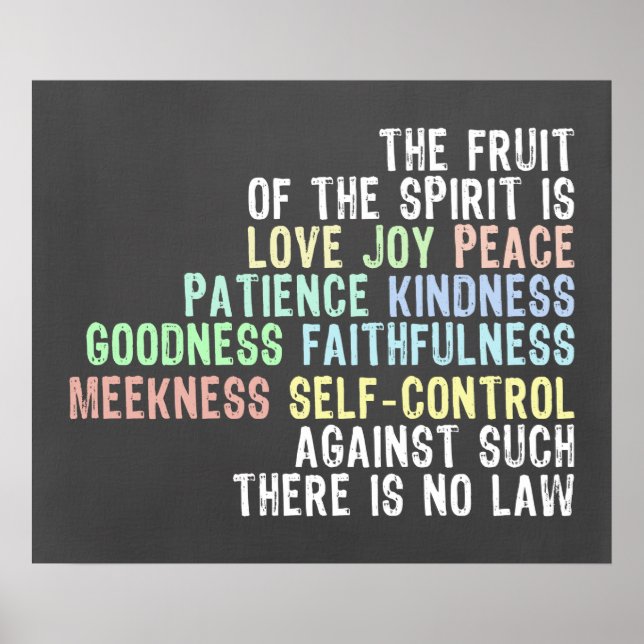 Fruit of the Spirit Chalkboard Look Bible Verse Poster (Front)