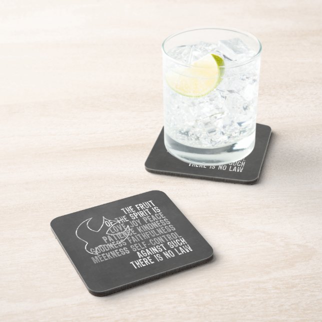 Fruit of the Spirit Chalkboard Look with Dove Coaster (Right Side)