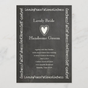 Fruit of the Spirit Chalkboard Wedding Invitation