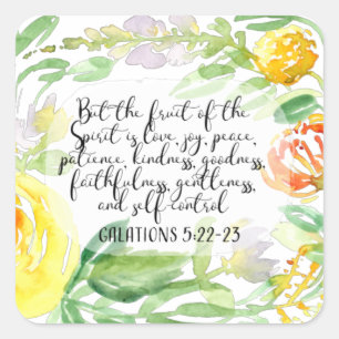 Fruit of the spirit   Christian Art Square Sticker