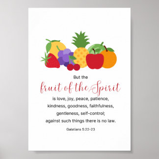 Fruit of the Spirit Christian Bible Verse Poster