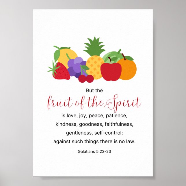 Fruit of the Spirit Christian Bible Verse Poster (Front)