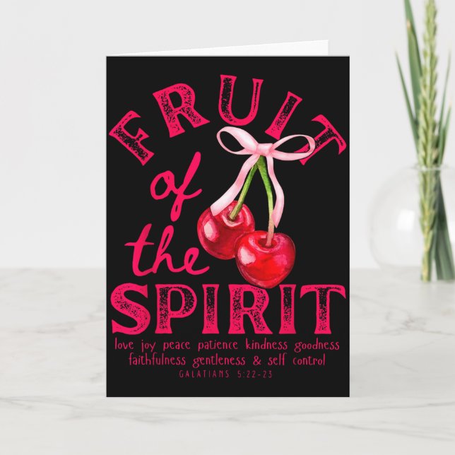 Fruit Of The Spirit Christian Coquette Pink Bow Ch Card (Front)