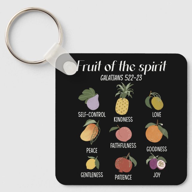 Fruit Of The Spirit Christian Faith Jesus God Love Key Ring (Front)