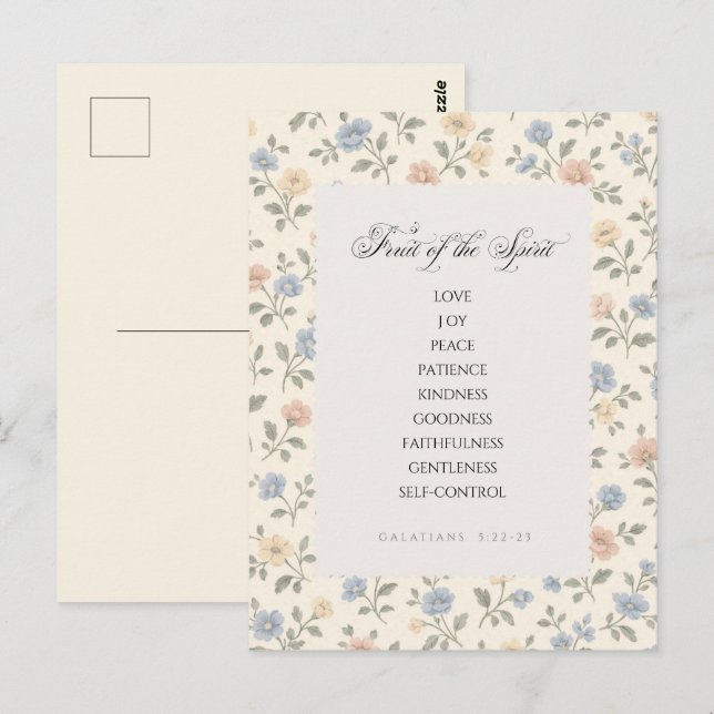 Fruit of the Spirit Galatians 5:22–23 Bible Verse  Postcard (Front/Back)