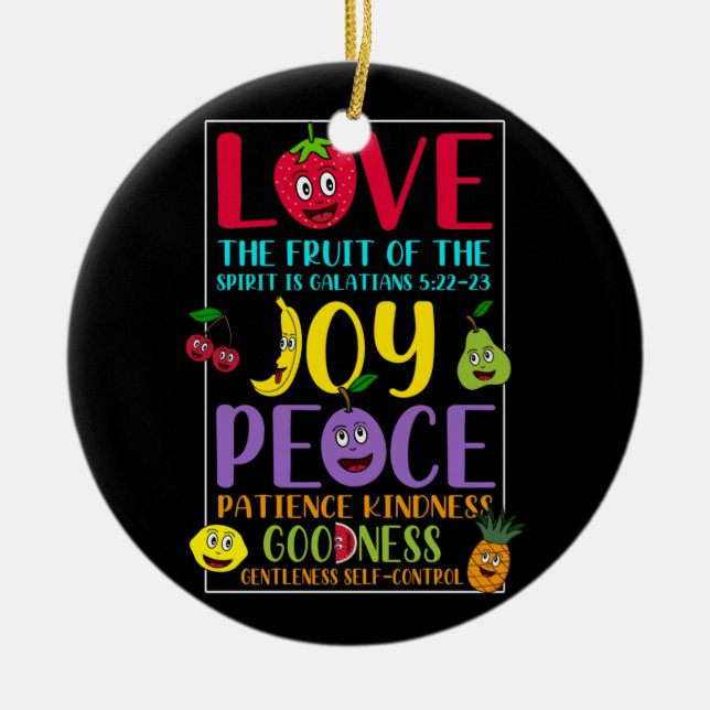Fruit Of The Spirit Galatians 5 22 Inspirational C Ceramic Ornament (Front)