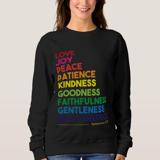 Fruit of the Spirit Love Joy Peace Christian Sweatshirt (Front)