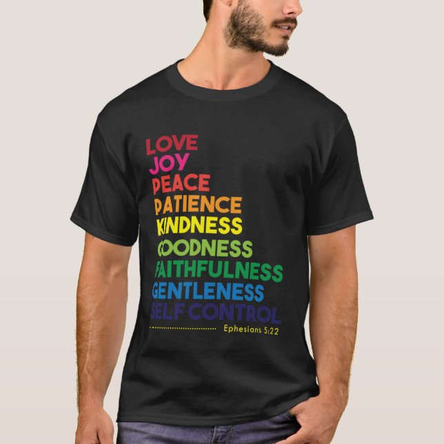 Fruit of the Spirit Love Joy Peace Christian T-Shirt (Front)