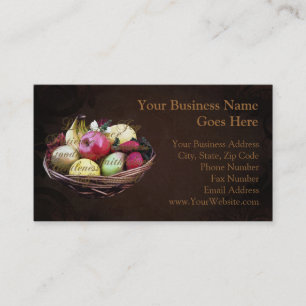 Fruit of the Spirit, Painted Brown Basket Business Card